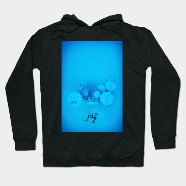 Jazz Blue Accent Hoodie by cinema4design